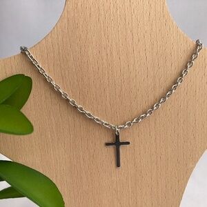 Stainless Steel Necklace With Cross Pendant